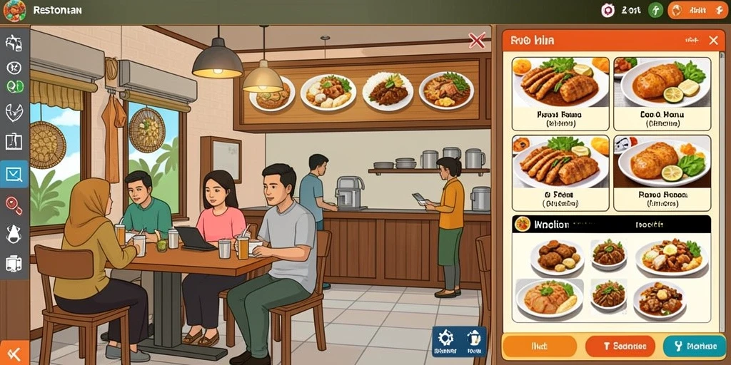 Tampilan menu utama yang menarik dan interaktif.