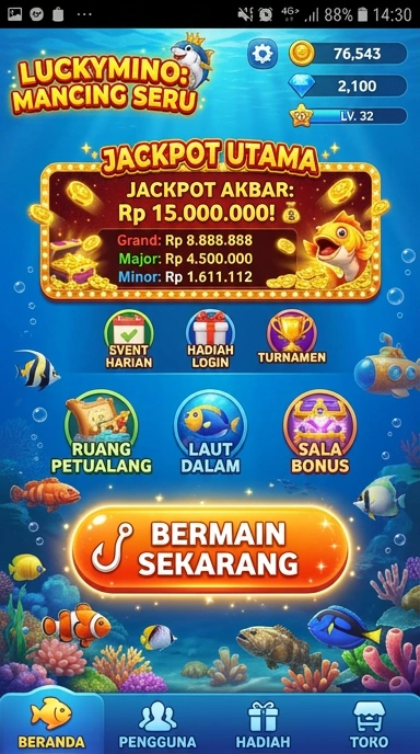 Cuplikan layar menu unduhan luckymino untuk perangkat Android